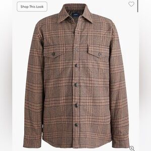 J. Crew Factory Men's Tan Plaid Shirt Jacket